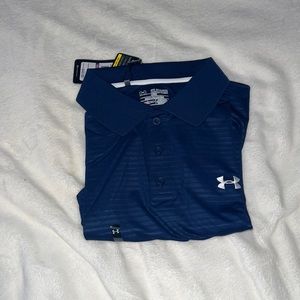 UNDER ARMOUR XXL BLUE MENS GOLF SHIRT